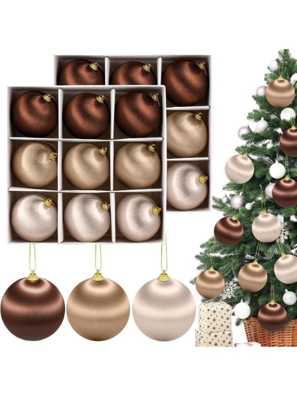 18 Pcs Easter Satin Ball Ornaments - Shatterproof Pastel Decor for Tree & Wreath